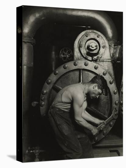 Mechanic and steam pipe, 1921 (silver gelatin print)-Lewis Wickes Hine-Premier Image Canvas