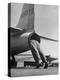 Mechanic Climbing Into Tailpipe to Check Clearance Between Turbine Wheel Bucket Tips and rug-Charles E^ Steinheimer-Premier Image Canvas