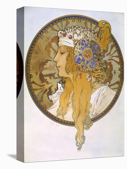 Medaillon with Portrait of a Blond Woman, 1897-Alphonse Mucha-Premier Image Canvas