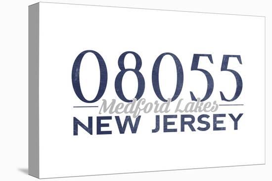 Medford Lakes, New Jersey - 08055 Zip Code (Blue)-Lantern Press-Stretched Canvas