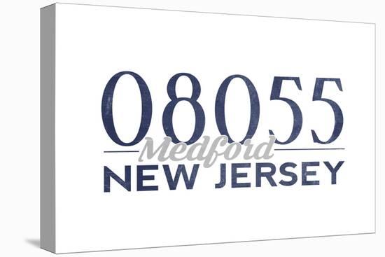 Medford, New Jersey - 08055 Zip Code (Blue)-Lantern Press-Stretched Canvas