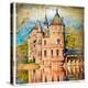 Medieval Castle - Artwork In Painting Style (From My Castles Collection)-Maugli-l-Stretched Canvas