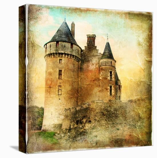 Medieval Castle - Artwork In Painting Style-Maugli-l-Stretched Canvas