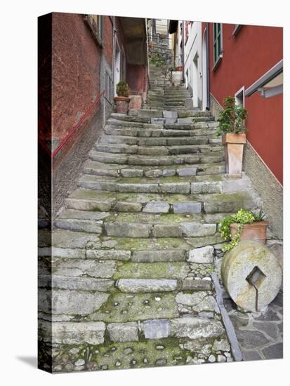 Medieval Cobbled Back Streets of Varenna, Lake Como, Lombardy, Italy, Europe-Peter Barritt-Premier Image Canvas