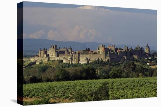 Medieval Hilltop Old Town Fortress in Carcassonne, Department Aude, South of France-Achim Bednorz-Premier Image Canvas