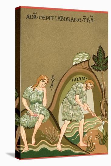 Medieval Illusttration, Adam and Eve-null-Stretched Canvas