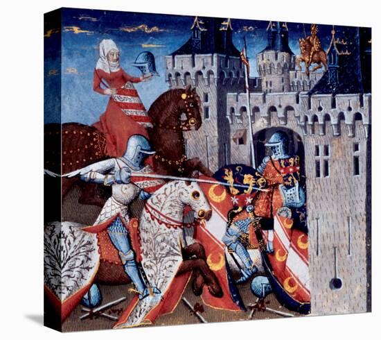 Medieval Knights at Battle-null-Stretched Canvas