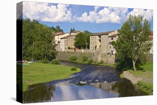 Medieval Village and Allier River, Lavoute Chilhac, Auvergne, Haute Loire, France, Europe-Guy Thouvenin-Premier Image Canvas