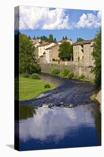 Medieval Village and Allier River, Lavoute Chilhac, Auvergne, Haute Loire, France, Europe-Guy Thouvenin-Premier Image Canvas