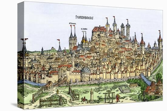 Medieval Walled City of Nuremberg, Germany, 1400s-null-Premier Image Canvas