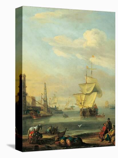 Mediterranean Harbor-Abraham Storck-Stretched Canvas