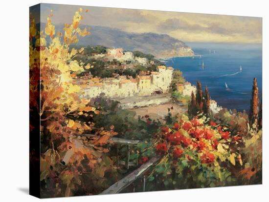 Mediterranean Seascape-Peter Bell-Stretched Canvas