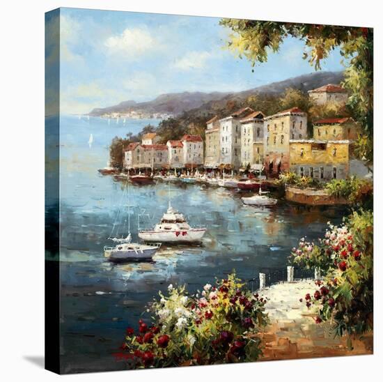'Mediterranean Yacht Harbor' Stretched Canvas Print - Peter Bell | Art.com
