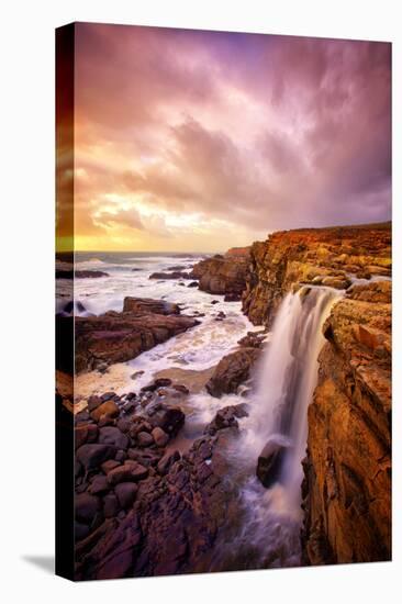 Mega Falls and Sunset Clouds, Sonoma Coast, Northern California Waterfall-Vincent James-Premier Image Canvas