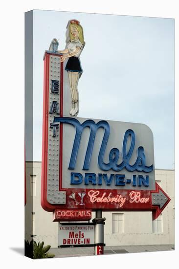 Mel's Diner sign, Hollywood, Los Angeles, California, USA-Natalie Tepper-Stretched Canvas