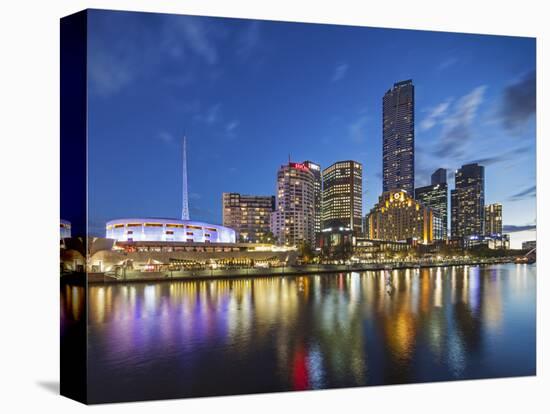 Melbourne Southbank Skyline, Eureka Tower and Hamer Hall over the Yarra River at Twilight-Cahir Davitt-Premier Image Canvas