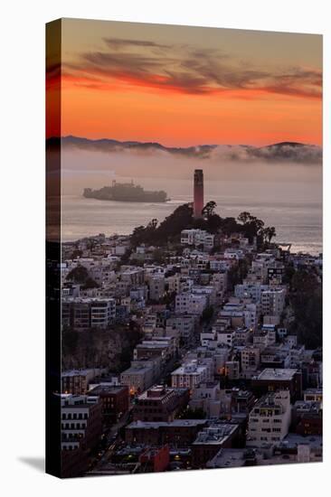 Mellow Sunset at Coit Tower, San Francisco California-Vincent James-Premier Image Canvas