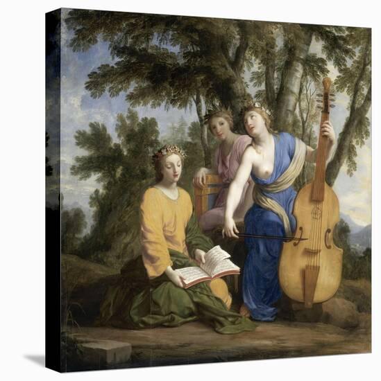 Melpomène, Erato et Polymnie-Eustache Le Sueur-Premier Image Canvas