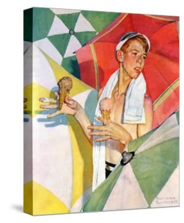 Norman Rockwell Ice Cream Print BEACH SCENE