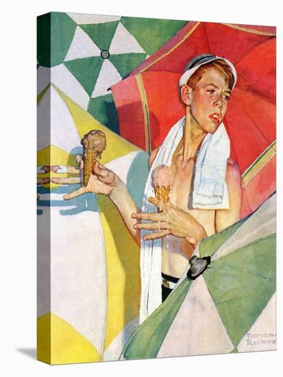 "Melting Ice Cream" or "Joys of Summer", July 13,1940-Norman Rockwell-Premier Image Canvas