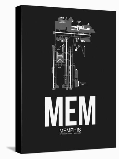 MEM Memphis Airport Black-NaxArt-Stretched Canvas