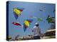 Member of Indonesia Kite Team Flies Kite with Series of Colorful Bird Sales, Vung Tau City, Vietnam-null-Premier Image Canvas