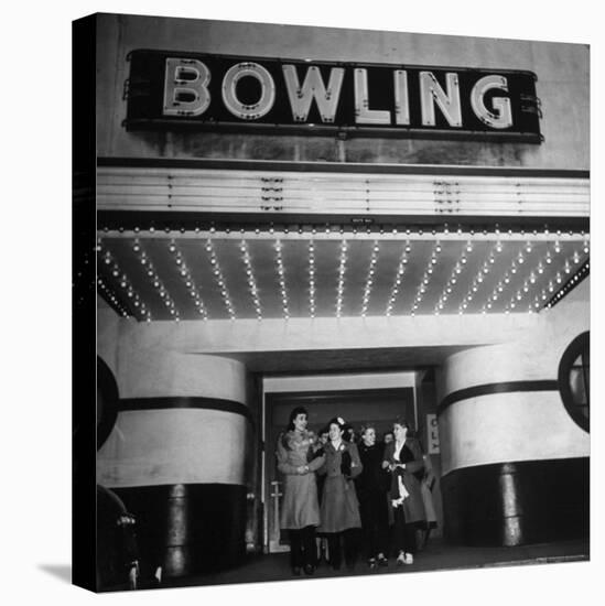 Members of a Women's Bowling League Exiting the Bowling Alley-Charles E^ Steinheimer-Premier Image Canvas