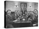 Members of Handlebar Club Sitting at Table and Having Formal Beer Session-Nat Farbman-Premier Image Canvas