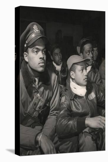 Members of the 332nd Fighter Group Attending a Briefing in Ramitelli, Italy, March, 1945-null-Stretched Canvas