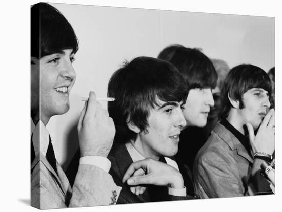 Members of the Beatles During an Interview at Los Angeles International Airport-Bill Ray-Premier Image Canvas