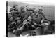 Members of the British 49th Armoured Personnel Carrier Regiment Riding Along a Line of Tanks-George Silk-Premier Image Canvas