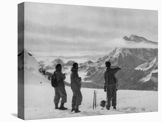 Members of the British Everest Expedition Survey the Mountains-null-Premier Image Canvas