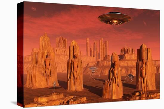 Members of the Planets Advanced Civilization Leaving Mars-null-Stretched Canvas