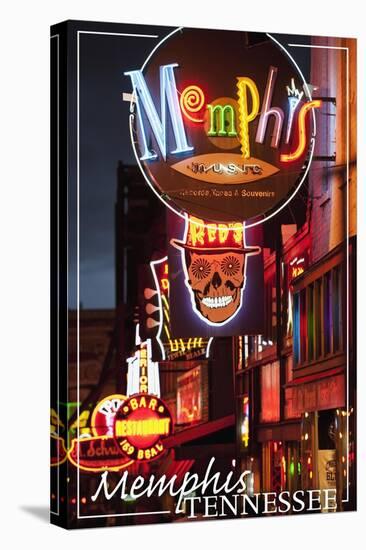 Memphis, Tennessee - Beale Street-Lantern Press-Stretched Canvas