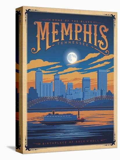 Memphis, Tennessee: Home Of The Blues-Anderson Design Group-Stretched Canvas