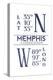 Memphis, Tennessee - Latitude and Longitude (Blue)-Lantern Press-Stretched Canvas