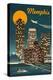 Memphis, Tennessee - Retro Skyline-Lantern Press-Stretched Canvas