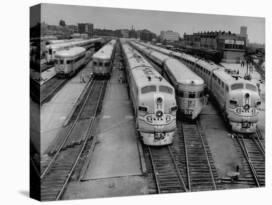 Men are Loading Up the "Santa Fe" Train with Supplies before They Take-Off-Andreas Feininger-Premier Image Canvas