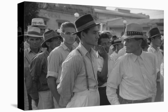 Men at a Strike Meeting in Yabucoa, Puerto Rico, Jan. 1942-Jack Delano-Stretched Canvas
