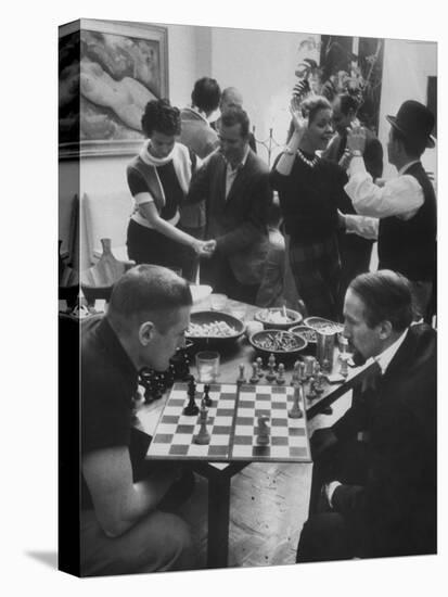 Men Playing Chess at a Cocktail Party-Francis Miller-Premier Image Canvas
