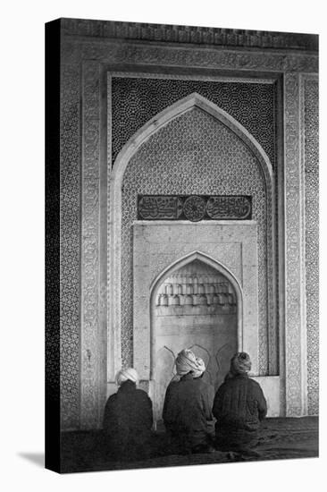 Men Praying at Qibla Niche-null-Premier Image Canvas