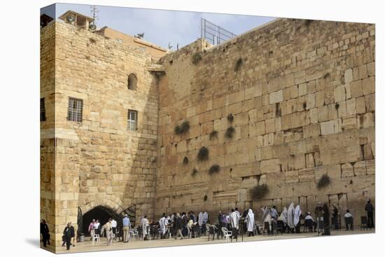 Men's Section, Western (Wailing) Wall, Temple Mount, Old City, Jerusalem, Middle East-Eleanor Scriven-Premier Image Canvas