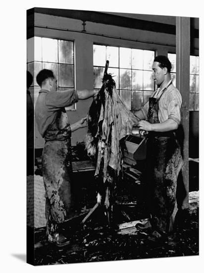 Men Scraping Clots of Hair from the Leather at the Tannery-John Phillips-Premier Image Canvas