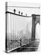 Men Walk on Brooklyn Bridge, 1926-null-Stretched Canvas