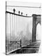 Men Walk on Brooklyn Bridge, 1926-null-Stretched Canvas
