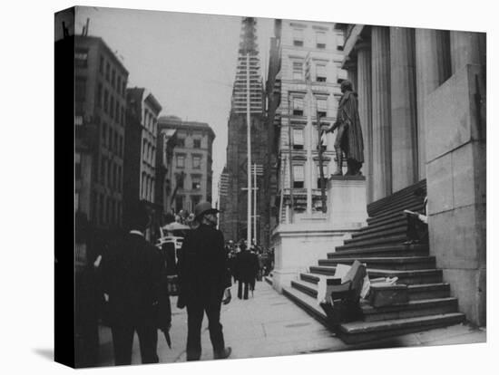 Men Walking by the Statue of George Washington on Wall St-Wallace G^ Levison-Premier Image Canvas