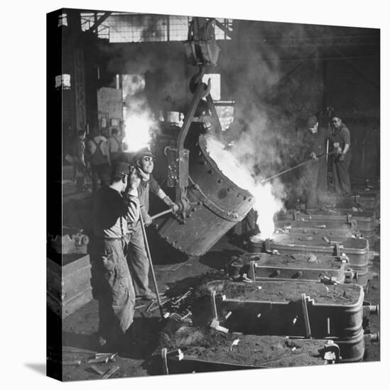 Men Working at the Iron and Steel Mill-Peter Stackpole-Premier Image Canvas