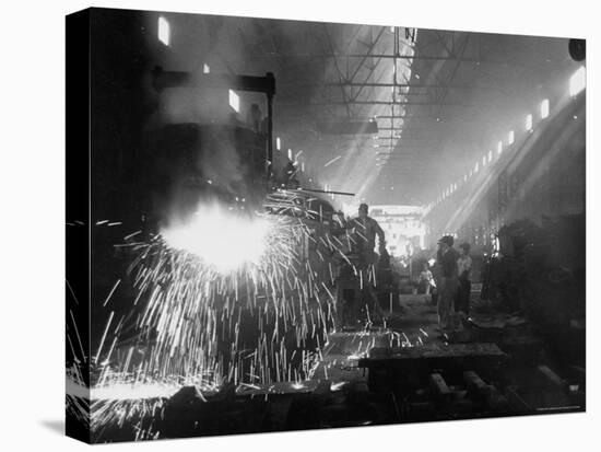 Men Working in an Iron Works Plant-John Dominis-Premier Image Canvas