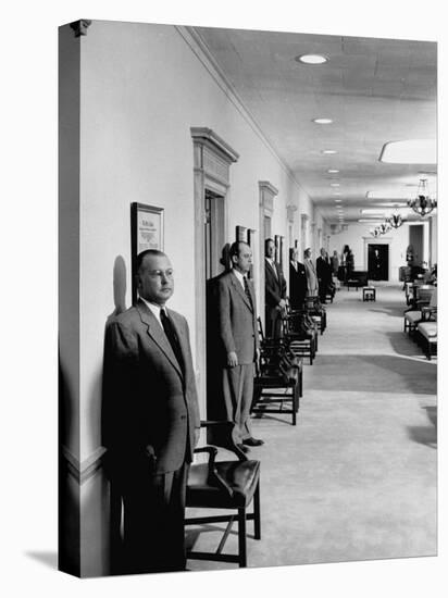 Men Working in the Republic National Bank-null-Premier Image Canvas