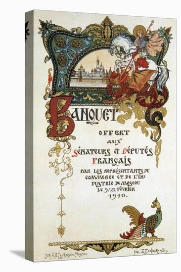 Menu of a Banquet in Honour of the Delegation of the French Parliament, 1910-Boris Zvorykin-Premier Image Canvas